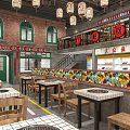 Hexing Road Traditional Wholesale Store Interior With Tables Chairs And Lanterns