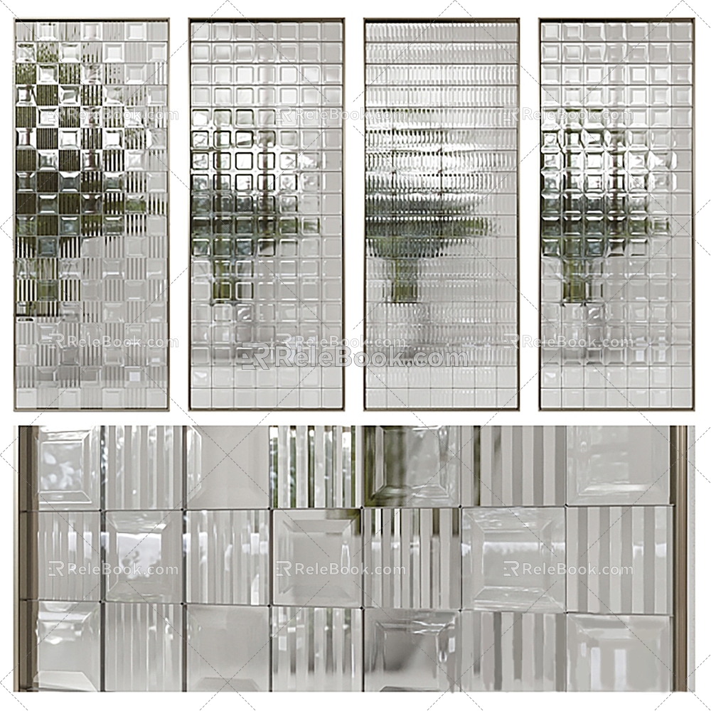 Screen glass partition 3d model