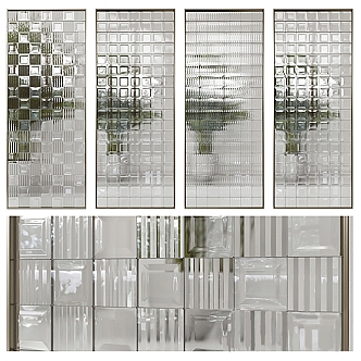 Screen glass partition 3d model