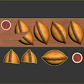Delicious Crispy Fried Dumplings Served on Wooden Tray with Red Sauce Cups