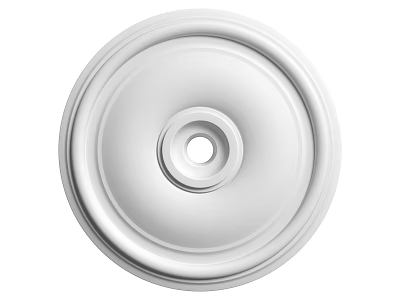 White Round Decorative Ceiling Medallion With Central Hole For Lighting Fixture 3d model