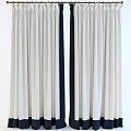 Beige White Curtains With Vertical Dark Stripes Elegant Fabric Drape For Home Interior