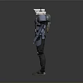 Futuristic Sci Fi Tactical Armor With Full Body Design And Blaster Weapon 3d model