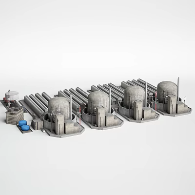 Modern Industrial LOFT Equipment Oil Facilities Gas Station 3d model