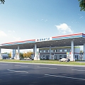 Modern Gas Station 3d model