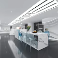 Elegant Modern Retail Showroom Interior With Marble Counter And Stylish Furniture