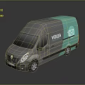 minibus minivan driverless bus school bus van box car 3d model