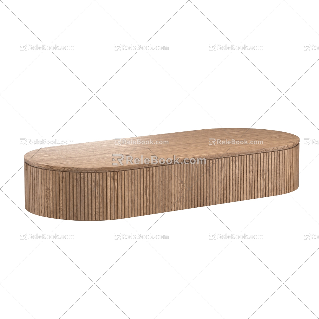 Modern outdoor solid wood stool 3d model