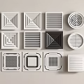 Diverse Air Conditioner Vents With Modern Designs Different Shapes And Patterns 3d model