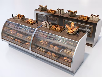 Modern Bread Dessert Shop Display Cabinet 3d model