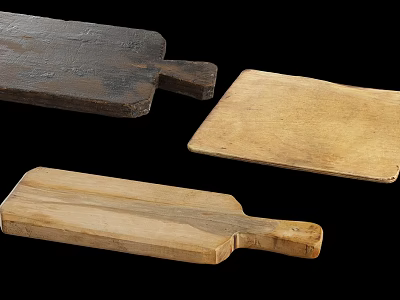 Kitchen Wooden Cutting Boards With Various Shapes And Natural Wood Textures 3d model