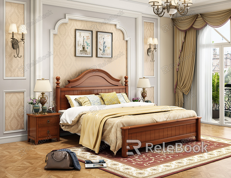 American background double bed model