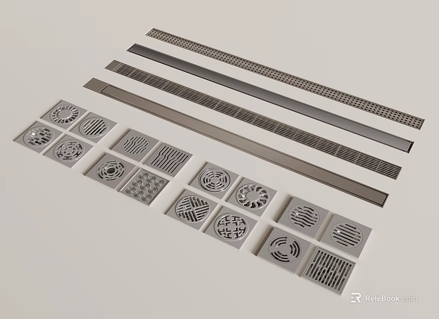 Hardware Tools Metal Grilles And Ventilation Strips In Various Sizes For Home Improvement 3d model 