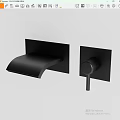 Black Modern Sleek Wall Mounted Faucet With Separate Handle Design And Smooth Finish