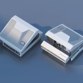 Modern Projection Monitoring Devices With White Casing And Dual Units