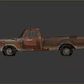 Rusty Old Pickup Truck With Weathered Exterior And Empty Bed 3D Rendering