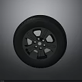 Car Tire With Chrome Alloy Wheel And Modern Stylish Black Rubber Tread Design