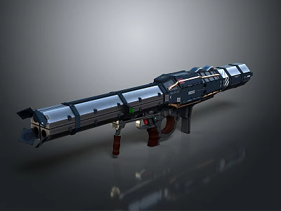 Futuristic SciFi Weapon with Metallic Barrel Advanced Grip and Modern Design 3d model