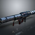Futuristic SciFi Weapon with Metallic Barrel Advanced Grip and Modern Design