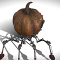 Creative Pumpkin Character With Mechanical Spider Legs And Artistic Design Details