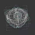 3D Model of Reptile Turtle Featuring Geometric White Shell and Red Center