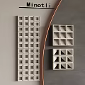 Minotli Modern Room Divider Collection With Square Grid And Triangular Patterns 3d model