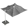 Outdoor Sunshade Canopy With Grey Yellow Fabric And Portable Wheel Stand For Garden Patio Use