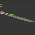 Handcrafted Weapon Knife With Rustic Wooden Wrapped Handle And Sharp Metal Blade