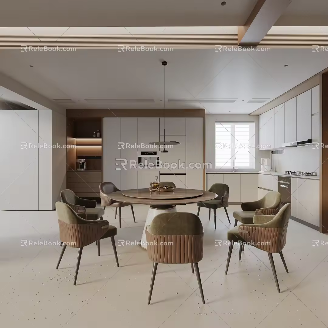 Modern table combination 3d model