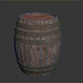 Wooden Barrel As Practical Home Living Storage With Metal Hoops And Natural Wood Grain