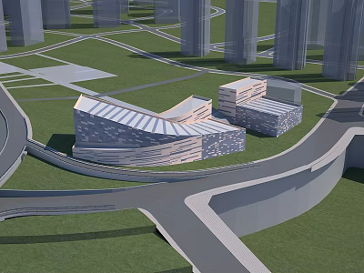 Modern Theatre Architecture Chongqing Grand Theatre Landmark Building 3d model