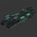 Futuristic Sci Fi Spaceship Design With Advanced Mechanical Modules And Blue Exterior 3d model