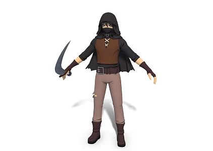 Modern Male Warrior Assassin Game Warrior Cartoon Warrior 3d model