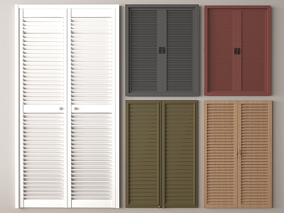 Louver shutter door 3d model