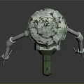 Industrial Mechanical Robot Structure With Cylindrical Body Circular Top And Three Slender Legs