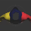 Cavaliers Hoodie With Blue Yellow Red Color Block Design And Gray Front Pocket