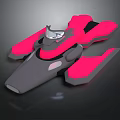 Futuristic Cosmic Aerospace Spaceship With Gray And Pink Streamlined Design Cockpit