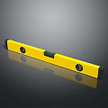 Yellow Spirit Level Hardware Tool For Precision Measurement With Bubble Vials 3d model