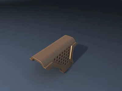 Ergonomic Brown Footrest With Perforated Grid Pattern For Comfortable Support 3d model