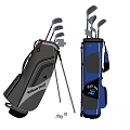 Golf Sports Equipment Bags Featuring William Staff Gray And Callaway Blue With Golf Clubs