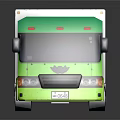 LEGS GLASS Green And White Box Truck With Crystal Clear Windshields