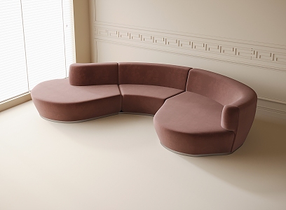 Modern Multiplayer Sofa Curved Sofa 3d model