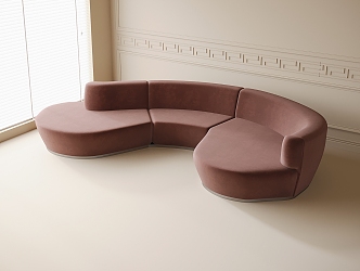 Modern Multiplayer Sofa Curved Sofa 3d model