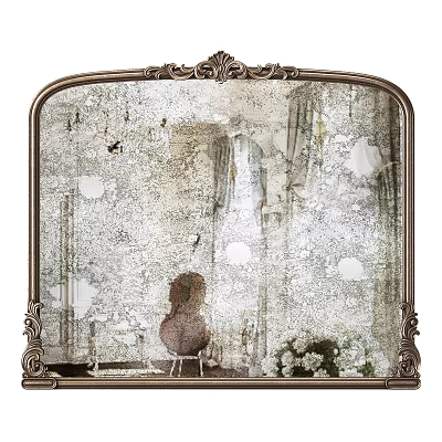 Elegant Ornate Mirror With Intricate Carved Frame For Vintage Interior Decoration 3d model