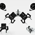 Industrial Hydraulic Equipment Components With Mounting Brackets And Flange Plates