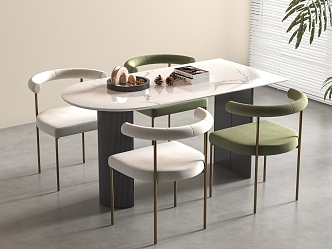 Modern Dining Table and Chair Alien 3d model