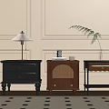 Varied Design Bedside Tables with Lamp Decorative Items and Green Plant