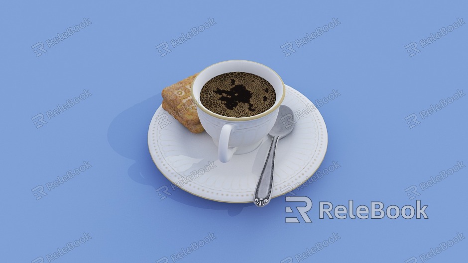 Modern coffee coffee cups and saucers model