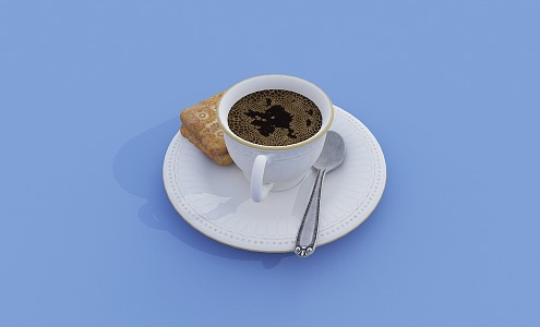 Modern coffee cups and saucers 3d model