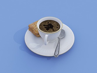 Modern coffee cups and saucers 3d model